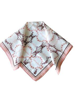 Vintage Nina Ricci Floral Monogram Cotton Scarf